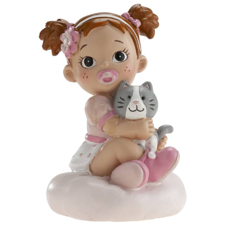 Dekora figurka Holčička s kočkou