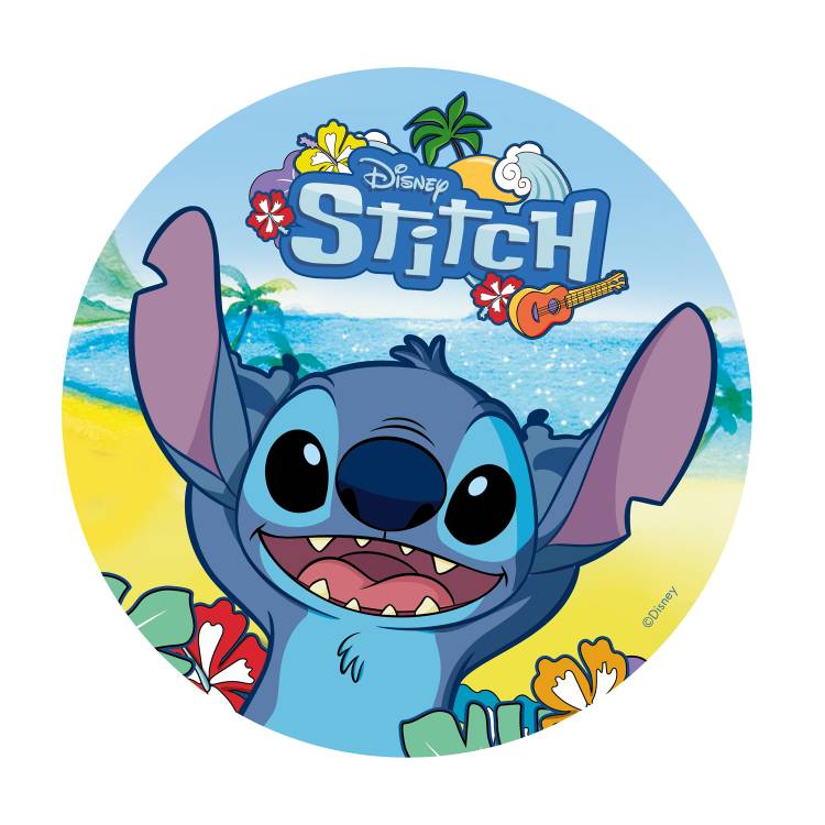 Dekora jedlý obrázek na hmotě Stitch 20 cm