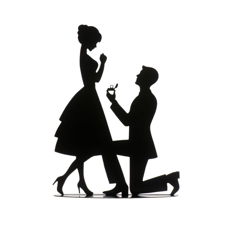 Dekora kovová dekorace Žádost o ruku 18 cm