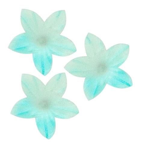 Dekorace z jedlého papíru Květina mini modrá (400 ks)