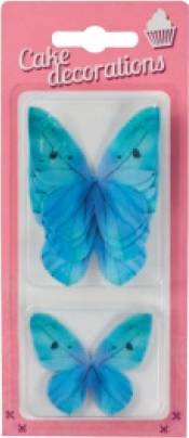 Dekorace z jedlého papíru Motýlci modří (8 ks)