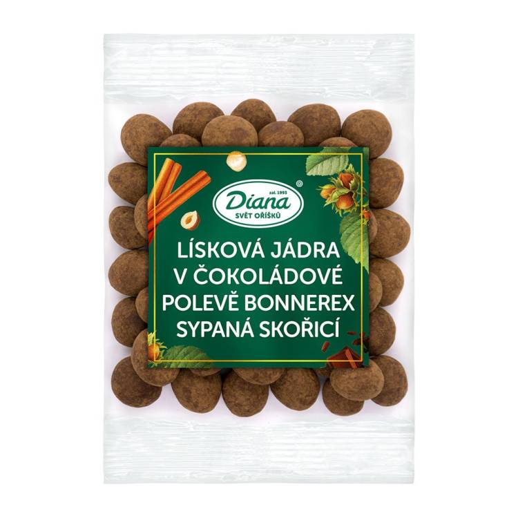 Diana Lísková jádra v čokoládové polevě bonnerex sypané skořicí (100 g)