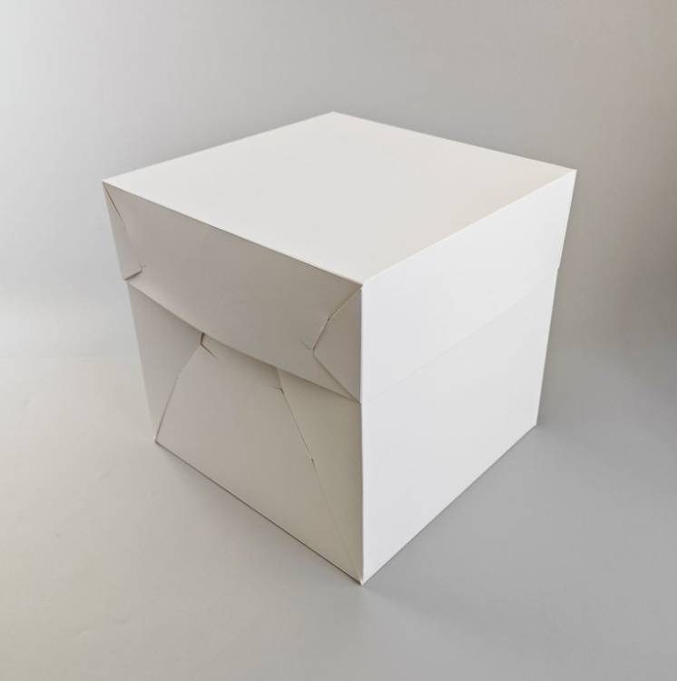 Dortová krabice na patrový dort JOY bílá nepromastitelná (30 x 30 x 30 cm)