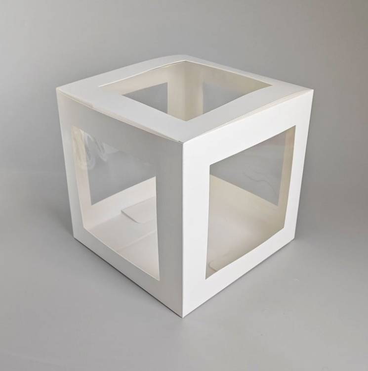 Dortový box na dorty s 5 okny (25 x 25 x 25 cm)
