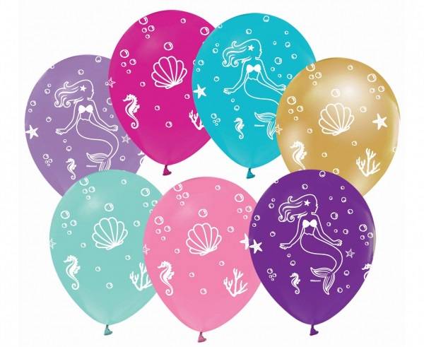 Godan balónky barevné s motivem mořské panny (5 ks)