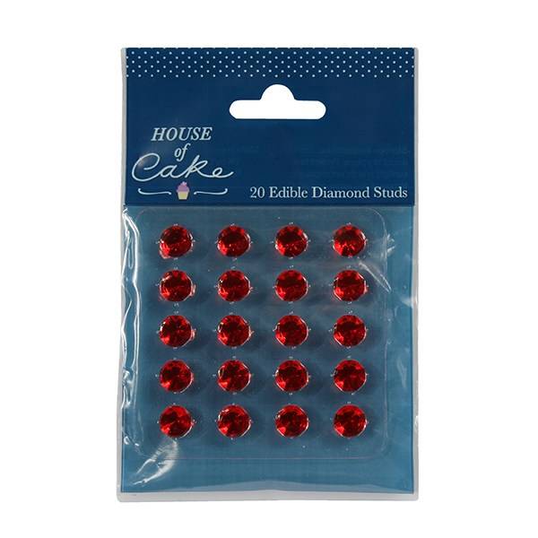 House of Cake Jedlé diamanty červené 10 mm (20 ks)
