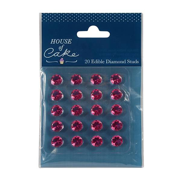 House of Cake Jedlé diamanty růžové 10 mm (20 ks)