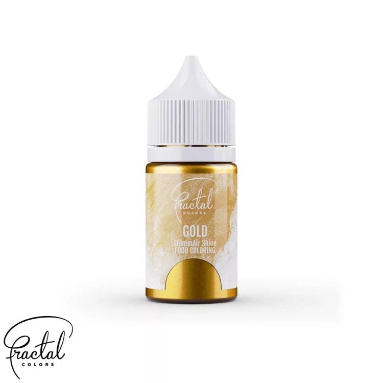 Jedlá airbrush perleťová barva tekutá Fractal - Gold (33 g)