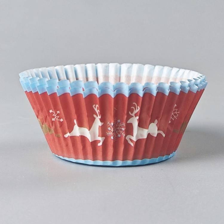 Košíčky na muffiny s vánočním motivem Sobíci a vločky (100 ks)