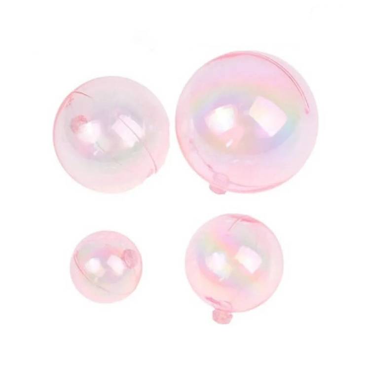 Nejedlá dekorace Koule průhledné růžové různé velikosti (4 ks)