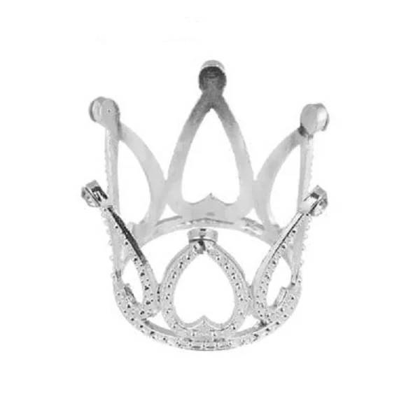 Nejedlá dekorace kovová Koruna stříbrná mini