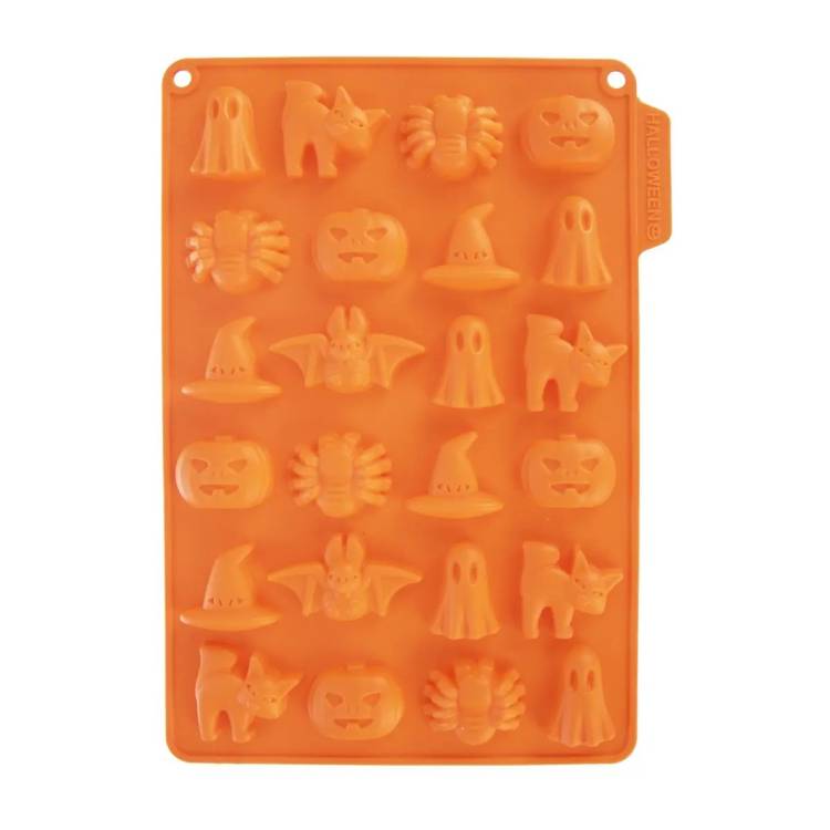 Orion silikonová forma na čokoládu oranžová Halloween