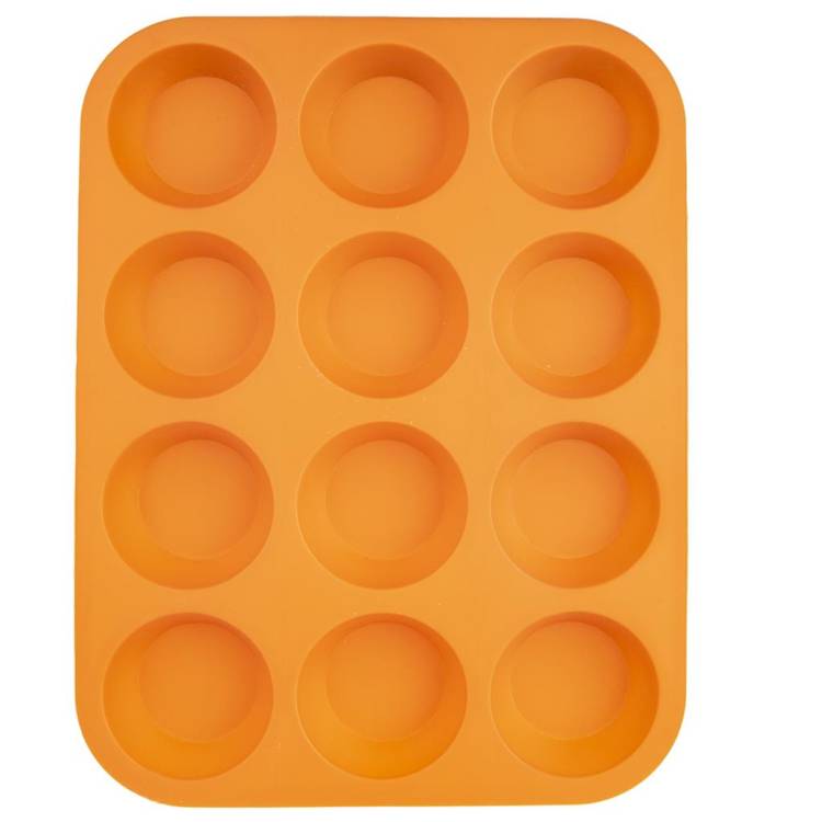 Orion silikonová pečicí forma na muffiny oranžová (na 12 ks)