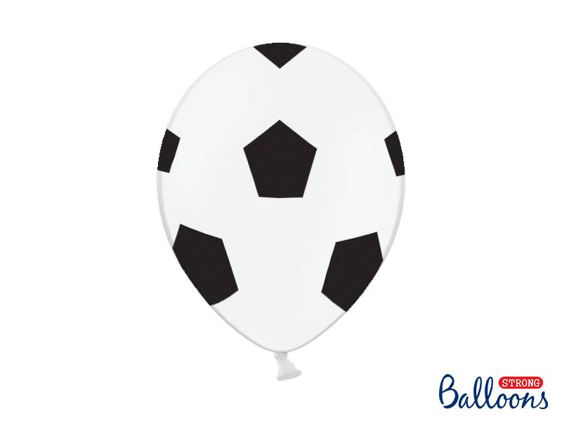 PartyDeco balónky bílo-černé Fotbal (6 ks)