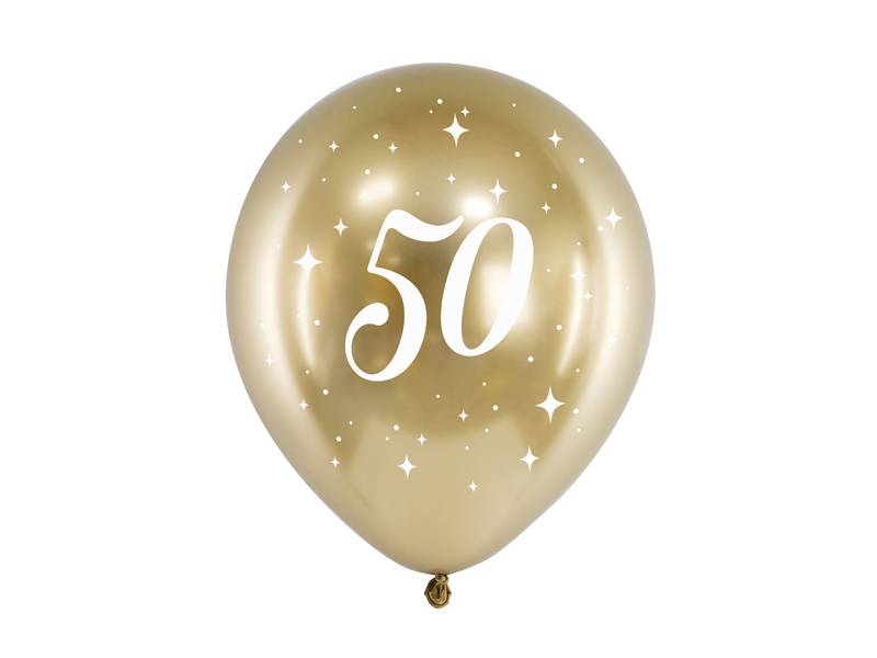 PartyDeco balónky zlaté lesklé 50 (6 ks)