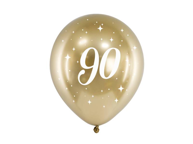 PartyDeco balónky zlaté lesklé 90 (6 ks)