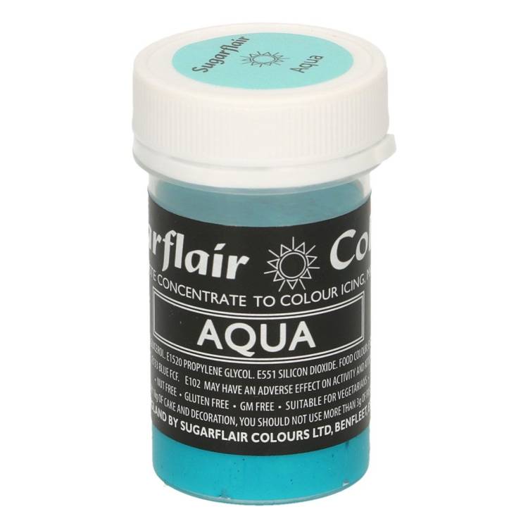Pastelová gelová barva Sugarflair (25 g) Aqua 1