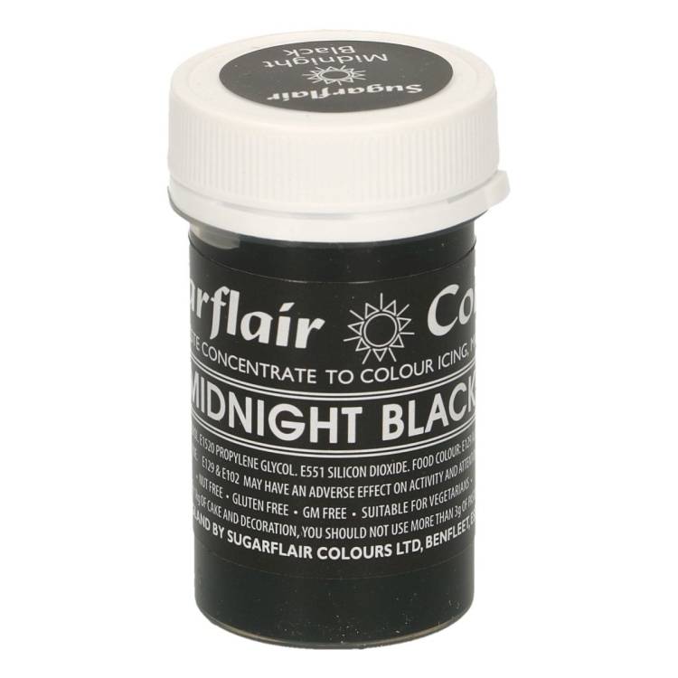 Pastelová gelová barva Sugarflair (25 g) Midnight Black