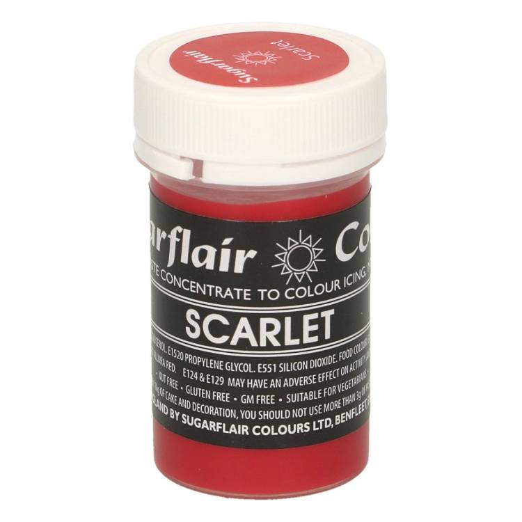 Pastelová gelová barva Sugarflair (25 g) Scarlet 1