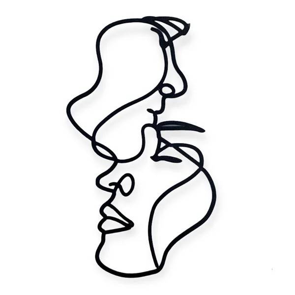 Plastová dekorace na okraj dortu černá Svatební pár tváře