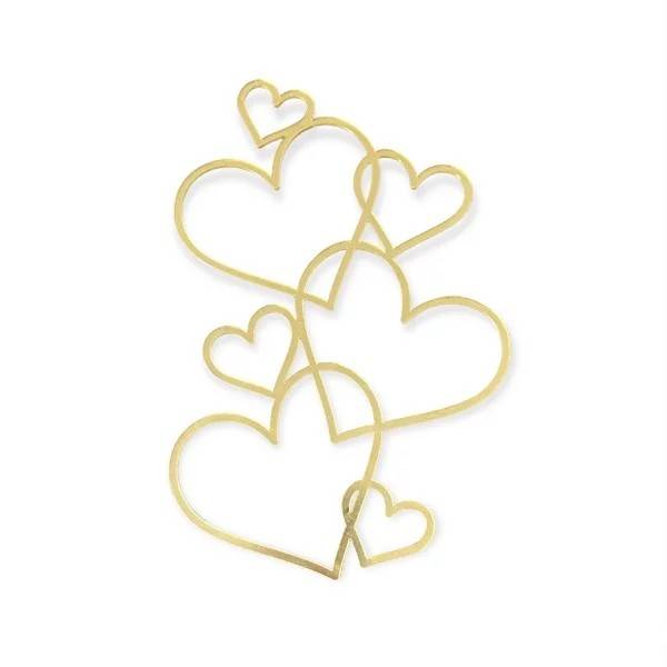 Plastová dekorace na okraj dortu zlatá Srdíčka