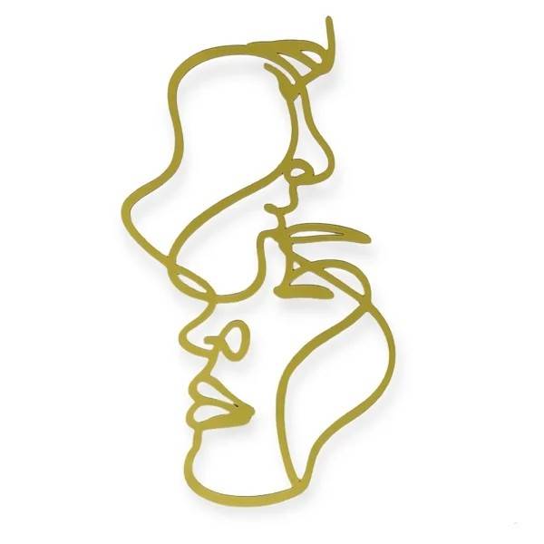 Plastová dekorace na okraj dortu zlatá Svatební pár tváře