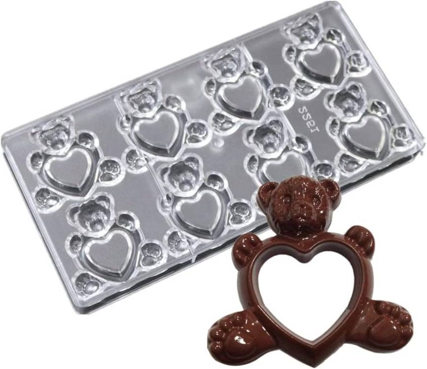 Plastová forma na čokoládu Medvídek se srdíčkem
