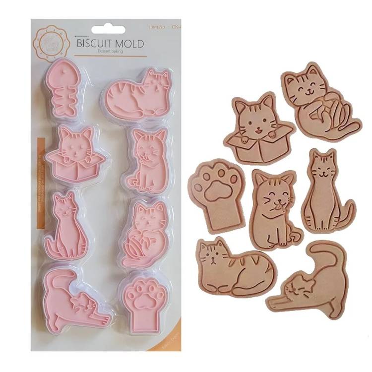 Plastové vypichovače Kočky (8 ks)