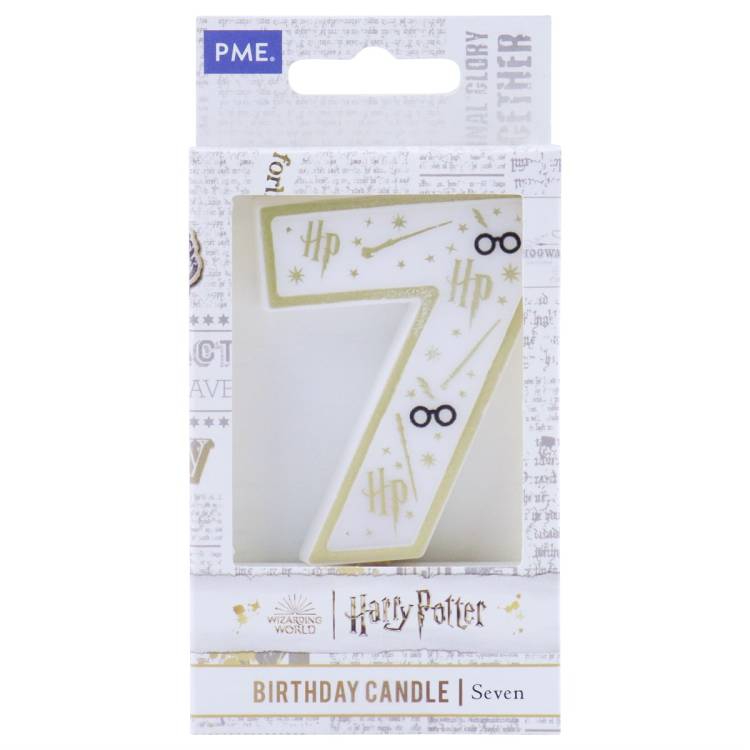 PME Harry Potter svíčka bílo-zlatá číslo 7