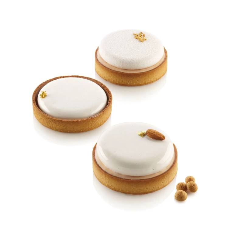 Silikomart sada silikonové formy a ráfků na tartaletky Kit Tarte Ring 100 mm (na 4 ks)