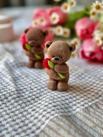 SilikonForms silikonová forma 3D Medvídek s růží