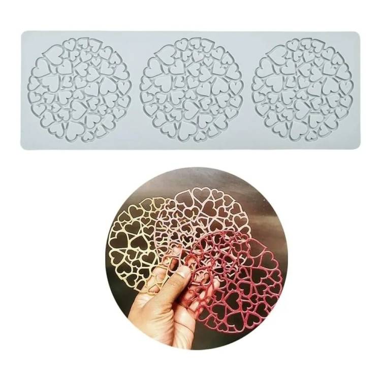 Silikonová forma na krajku Srdíčkové kruhy