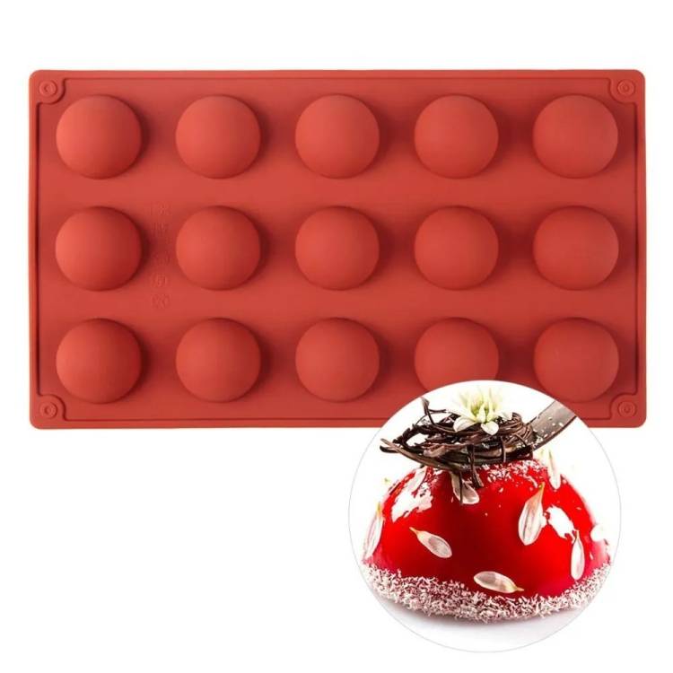 Silikonová forma na pečení/na mražené dezerty Polokoule 4 cm (na 15 ks)
