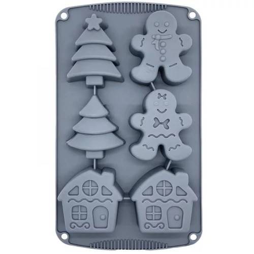 Silikonová forma na pečení/na mražené dezerty Vánoční motivy (na 6 ks)