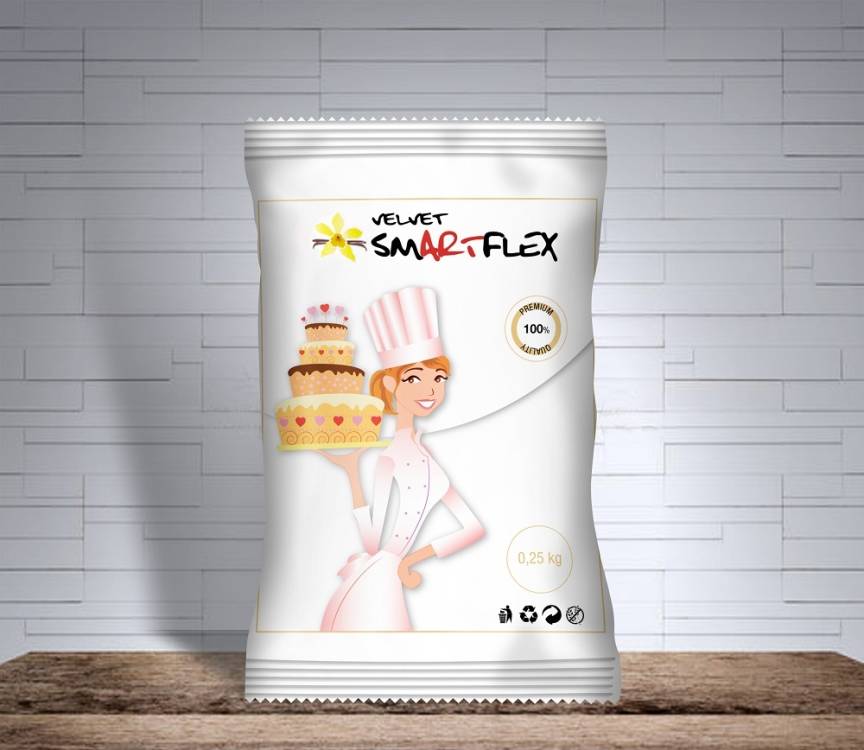 Smartflex Velvet Vanilka 250 g v sáčku (Potahovací a modelovací hmota na dorty)