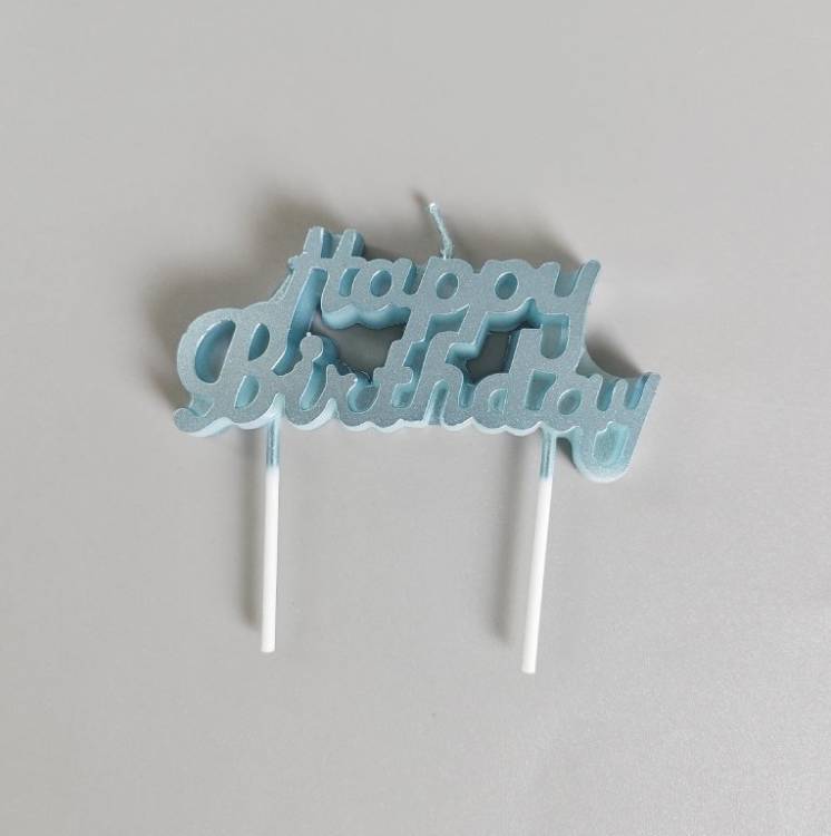 Svíčka Happy Birthday modrá