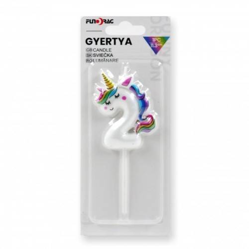 Svíčka s jednoržcem číslo 2