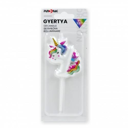 Svíčka s jednoržcem číslo 4