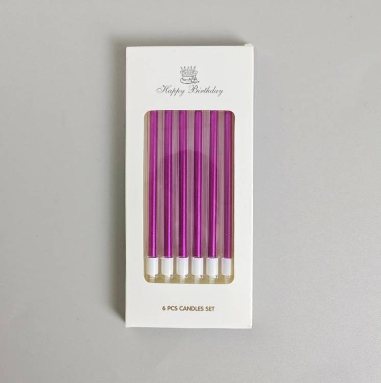 Svíčky Elegant fialové (6 ks)