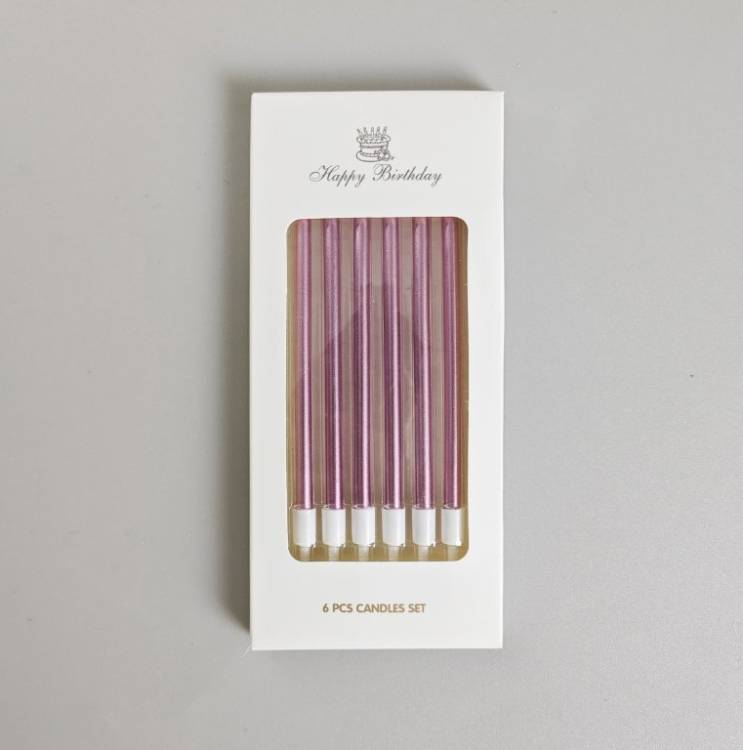 Svíčky Elegant růžové (6 ks)