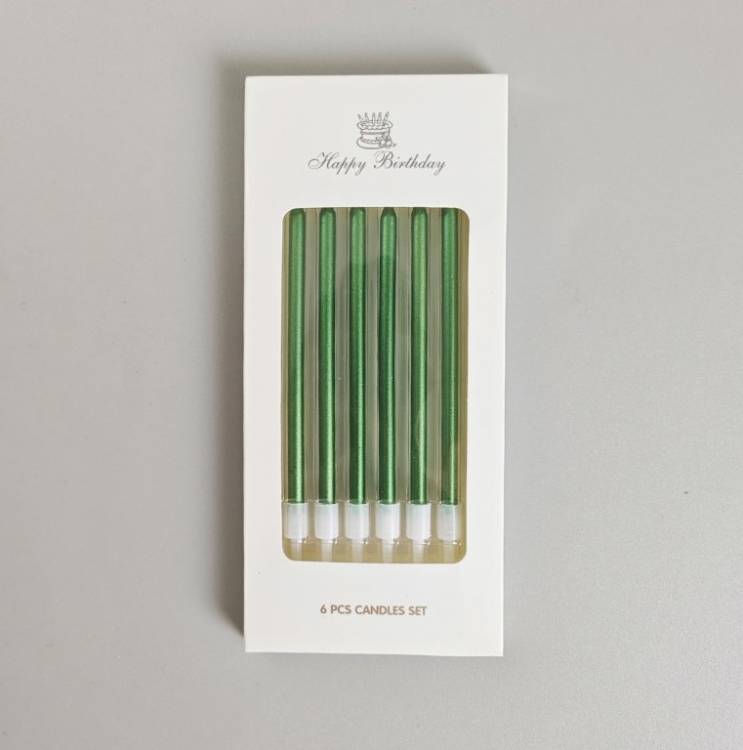 Svíčky Elegant zelené (6 ks)