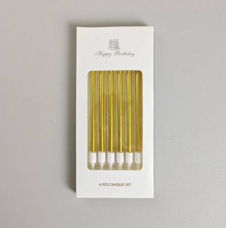 Svíčky Elegant zlaté (6 ks)