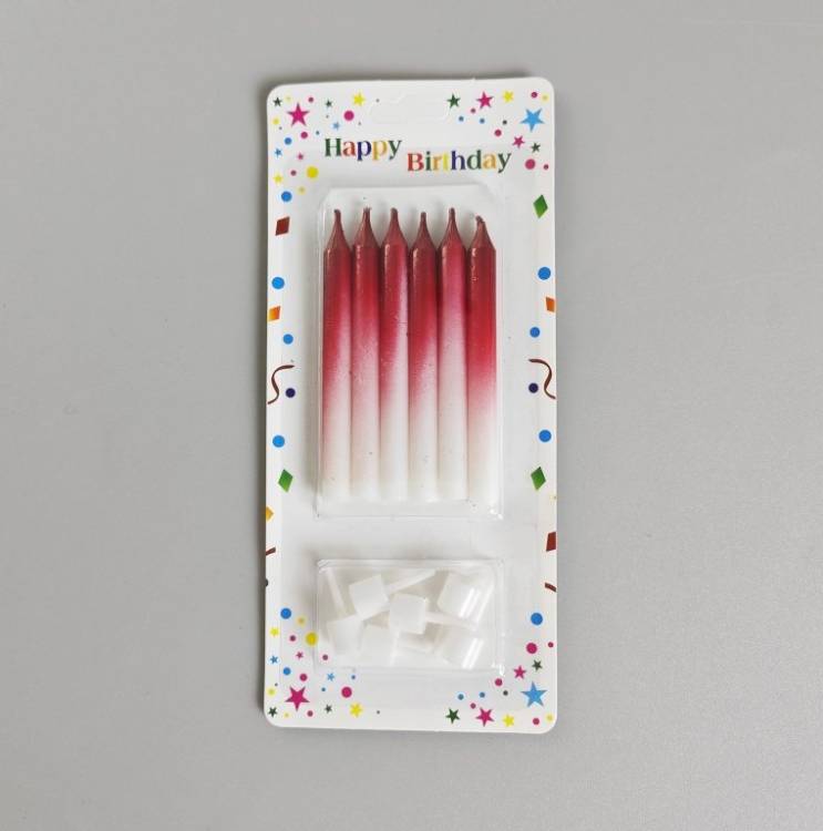 Svíčky Harmony červeno-bílé (6 ks)