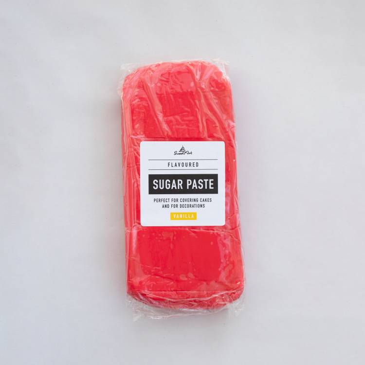 SweetArt potahovací a modelovací hmota vanilková Coral Red (1 kg)