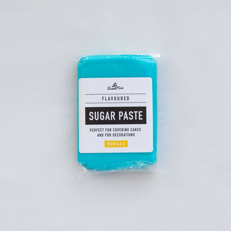 SweetArt potahovací a modelovací hmota vanilková neonový efekt Blue (250 g)