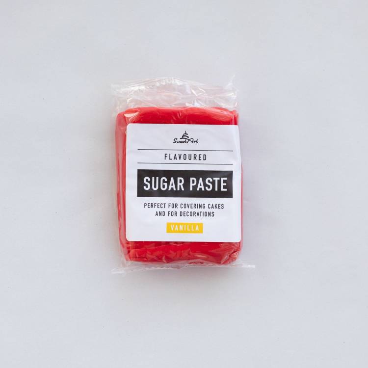 SweetArt potahovací a modelovací hmota vanilková neonový efekt Red (250 g)