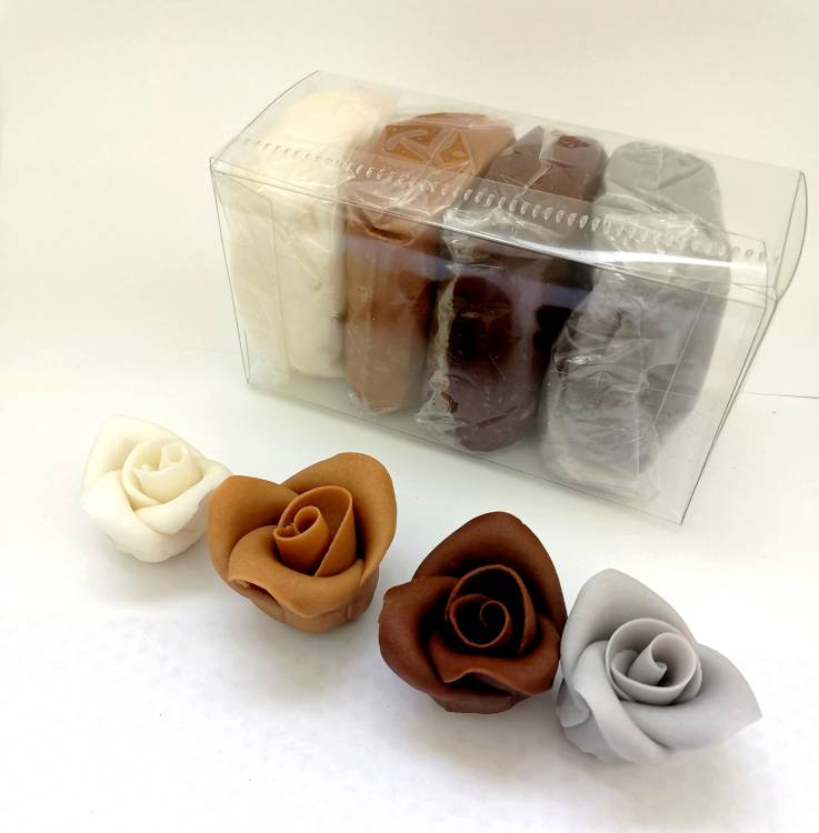 SweetArt potahovací a modelovací hmoty vanilkové bílá, hnědá a šedá (4x100 g)