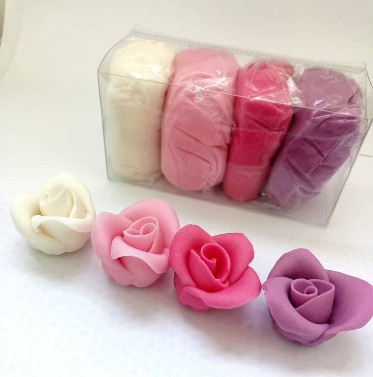 SweetArt potahovací a modelovací hmoty vanilkové bílá, růžová a fialová (4x100 g)