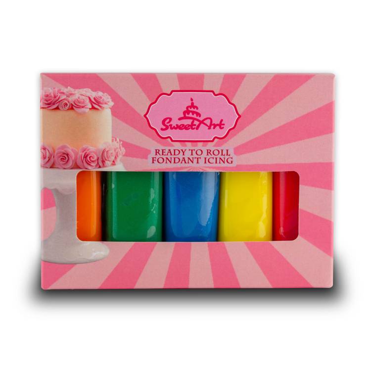 SweetArt potahovací a modelovací hmoty vanilkové Colour mix (5x100 g)