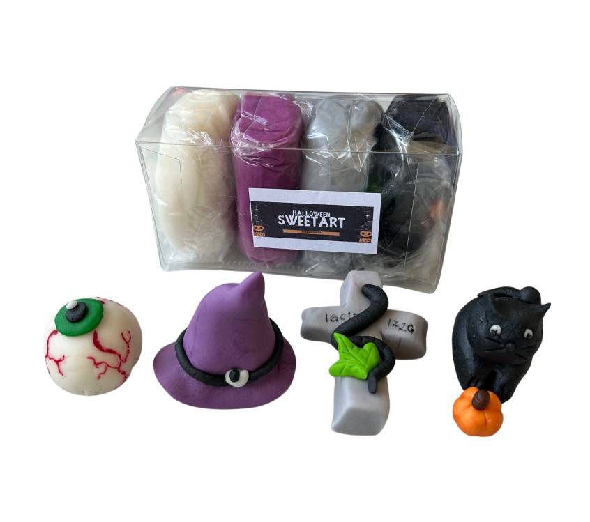 SweetArt potahovací a modelovací hmoty vanilkové Halloween 2 (4x100 g)